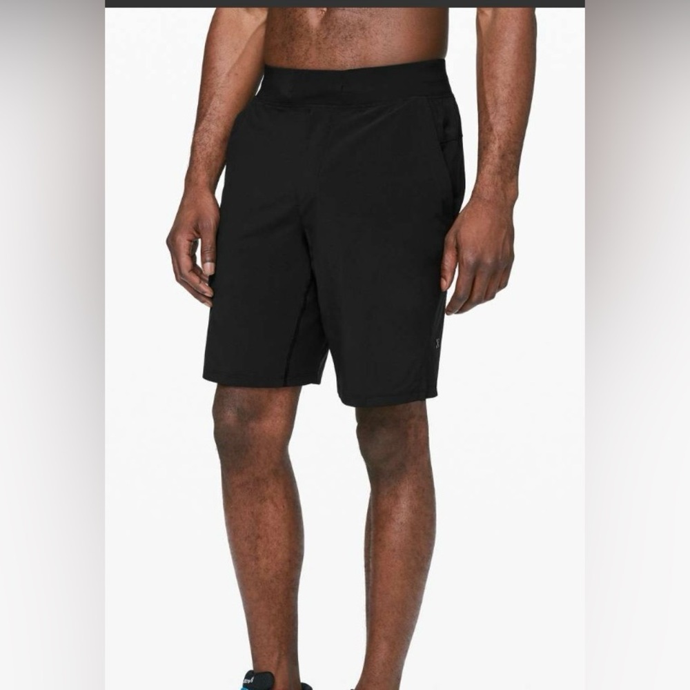 lululemon athletica Men's Black Athletic Shorts- Callouts Listed
